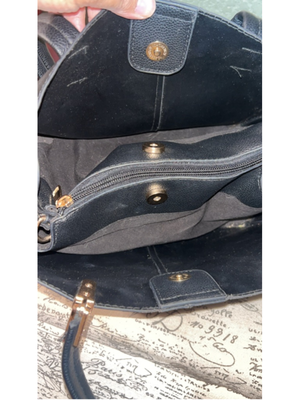 Women's Unbranded Black Tote Bag One Size with Gold Accents - Picture 6 of 6